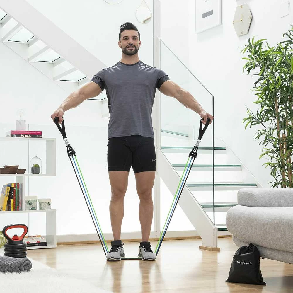 „InnovaGoods Rinkinys“ pasipriešinimo juostos su priedais ir pratimų vadovu. „InnovaGoods Tribainer“ 3 vnt.