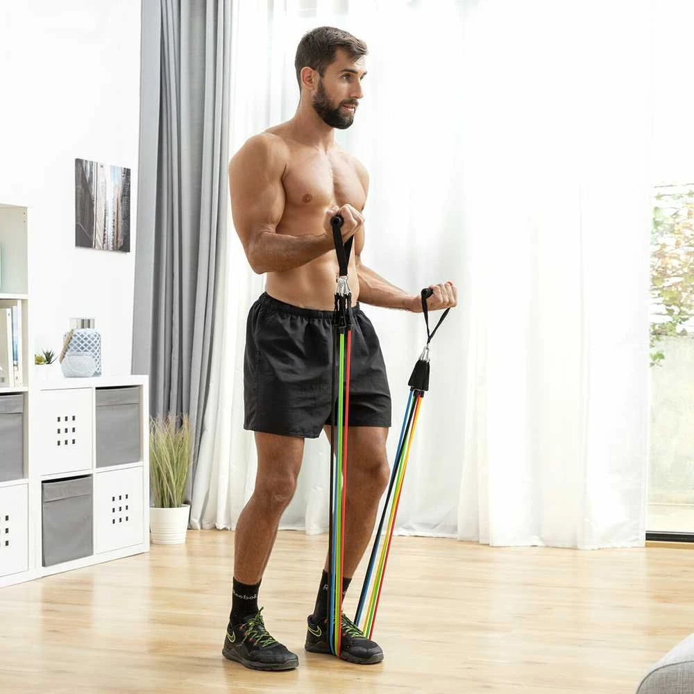Atsparumo juostų rinkinys su priedais ir mankštos vadovas Rebainer InnovaGoods (5 vnt.)