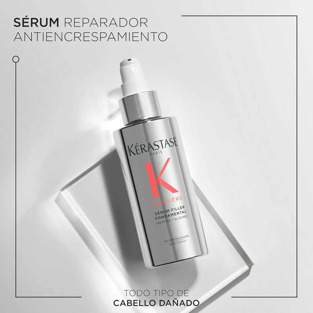 Kerastase Première Repairing Minkštinantis ir glotninantis Filler Serum nenuplaunamas serumas visų tipų pažeistiems plaukams, 90 ml