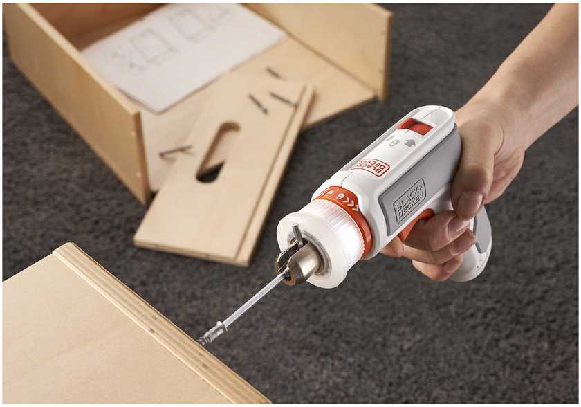 Black & Decker Juodas & Decker HEXDRIVER, cordless furniture screwdriver BCRTA01 (baltas/oranžinis, 3.6 volts)