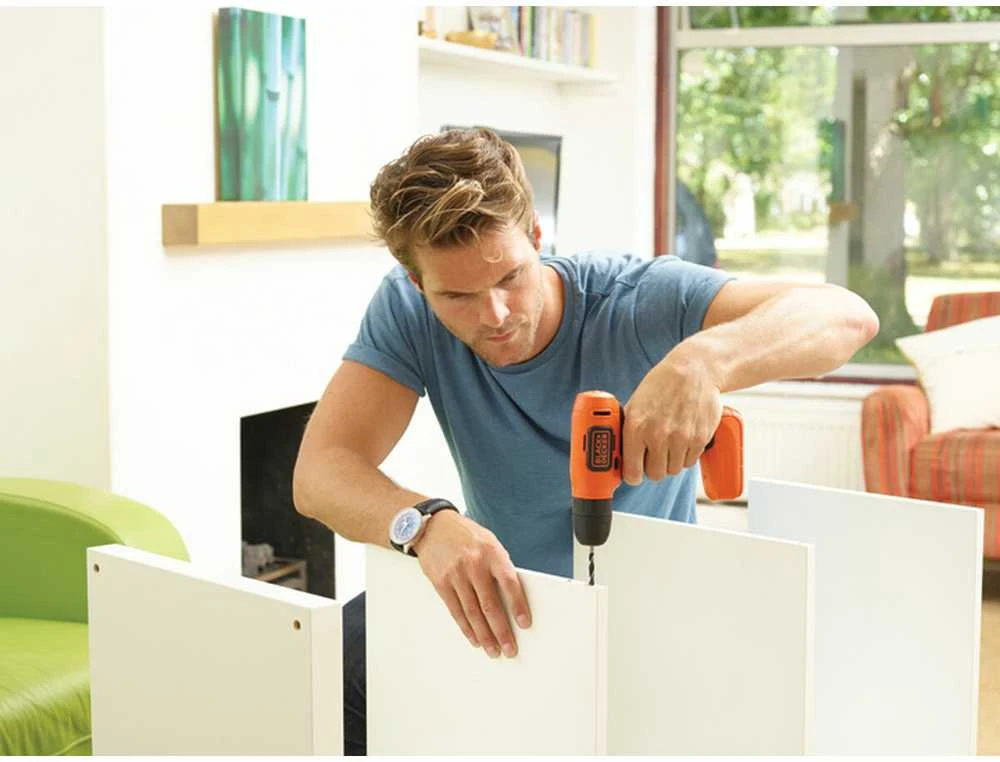 Black & Decker Juodas & Decker wiertarko-wkrętarka akumuliatorinė 7,2V, Juodas & Decker [BDCD8-QW] 1,5Ah, Li-Ion