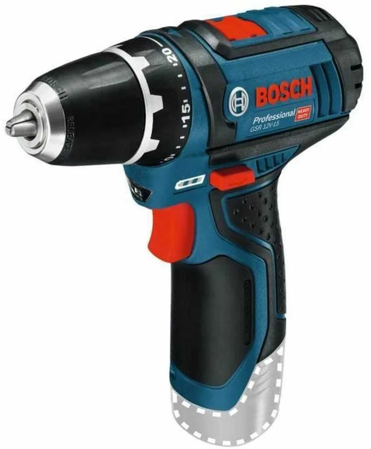 Bosch Akumuliatorinis gręžtuvas-suktuvas GSR 12V-15, be akumuliatoriaus ir kroviklio