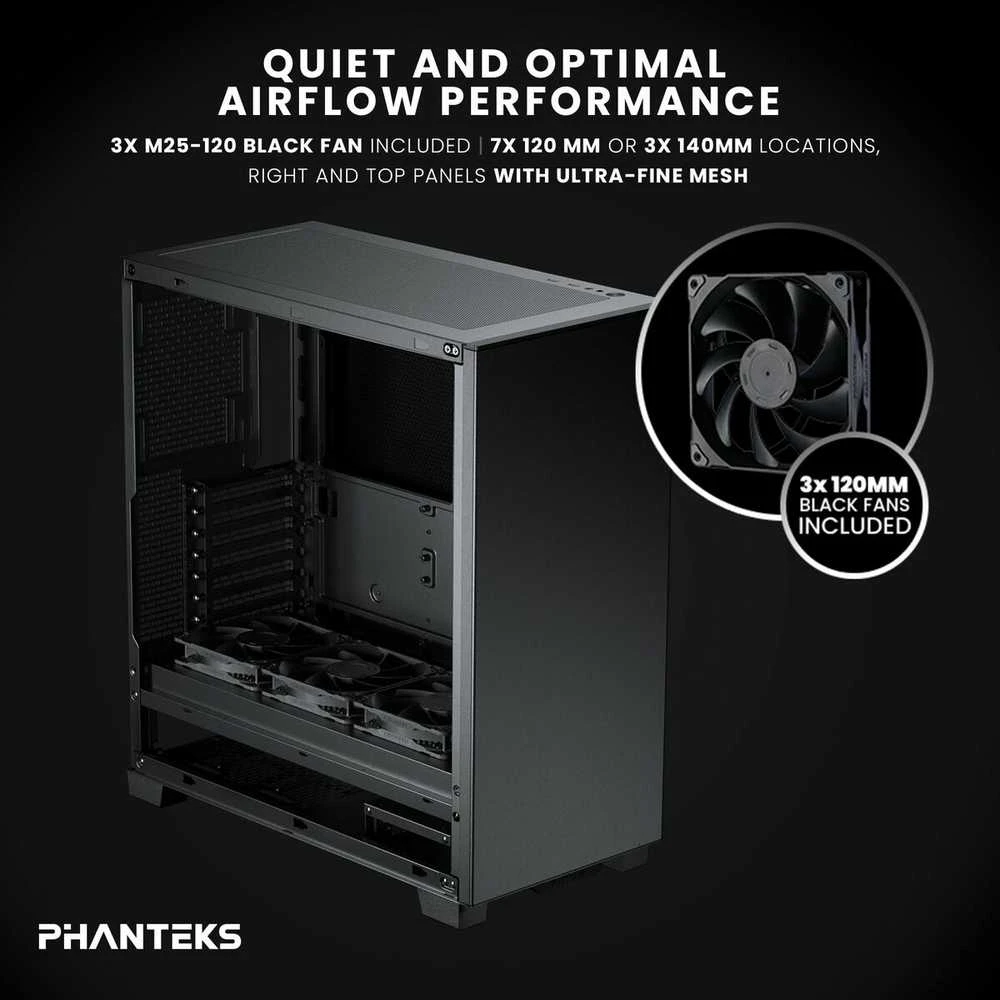 Phanteks XT Silent Midi Tower Juodas