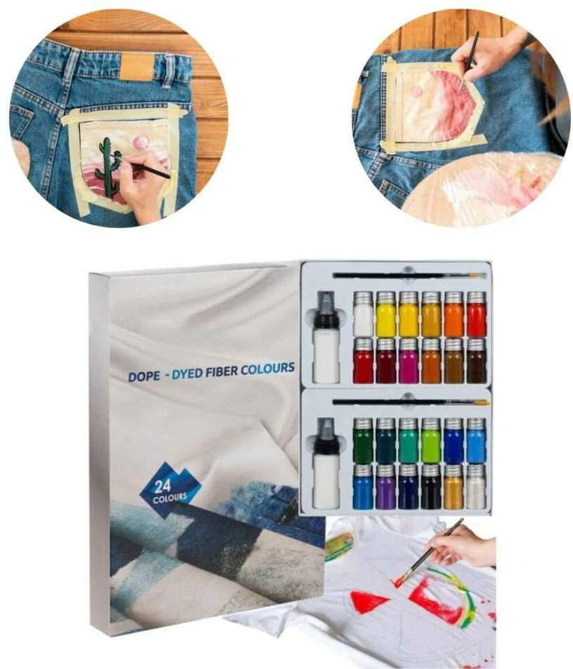 Fabric paints - 24 pcs. 300ml Maaleo 22948