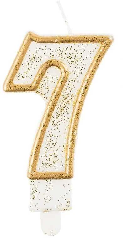 GoDan Candle DIGITAL 7 gimtadienis, auksinis kontūras