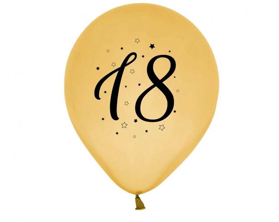 Auksiniai balionai „Su gimtadieniu“, 18 vnt., 12 colių (30 cm)