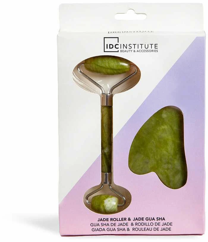 Idc Institute Gua Sha De Jade y Rodillo De Jade 2 Piezas