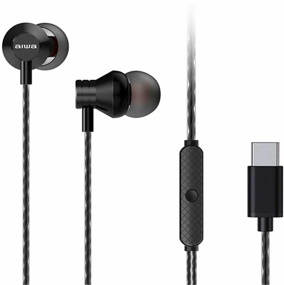 AUSINĖS USB-C ESTM-50 AIWA JUODOS