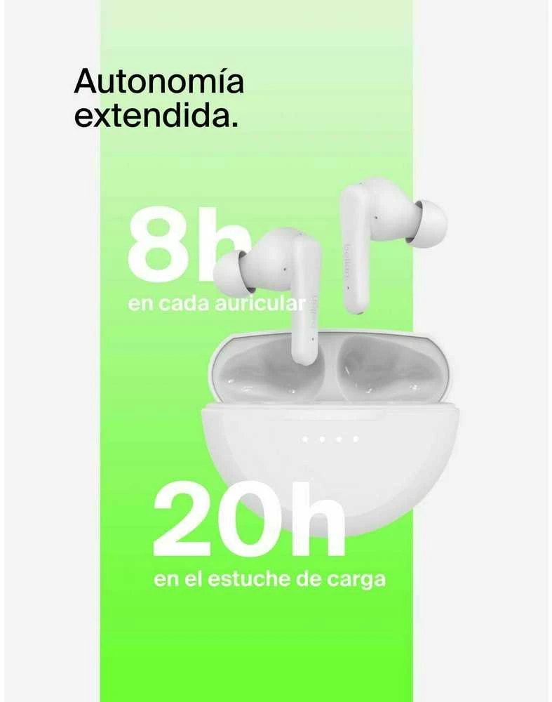 Belkin SoundForm Rhythm Ausinės Belaidės į ausis įkišamos Calls/Music Micro-USB Bluetooth Baltas