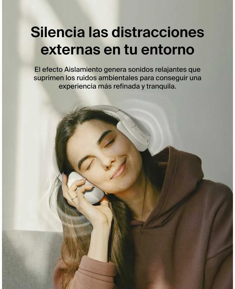 Ausinės Belkin Soundform Isolate OverEar belaidės Smėlio spalvos (AUD008HQSA)