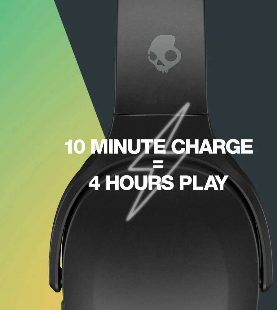 Skullcandy Crusher Evo „Sensory Bass“ ausinės su asmeniniu garsu, Juodos spalvos