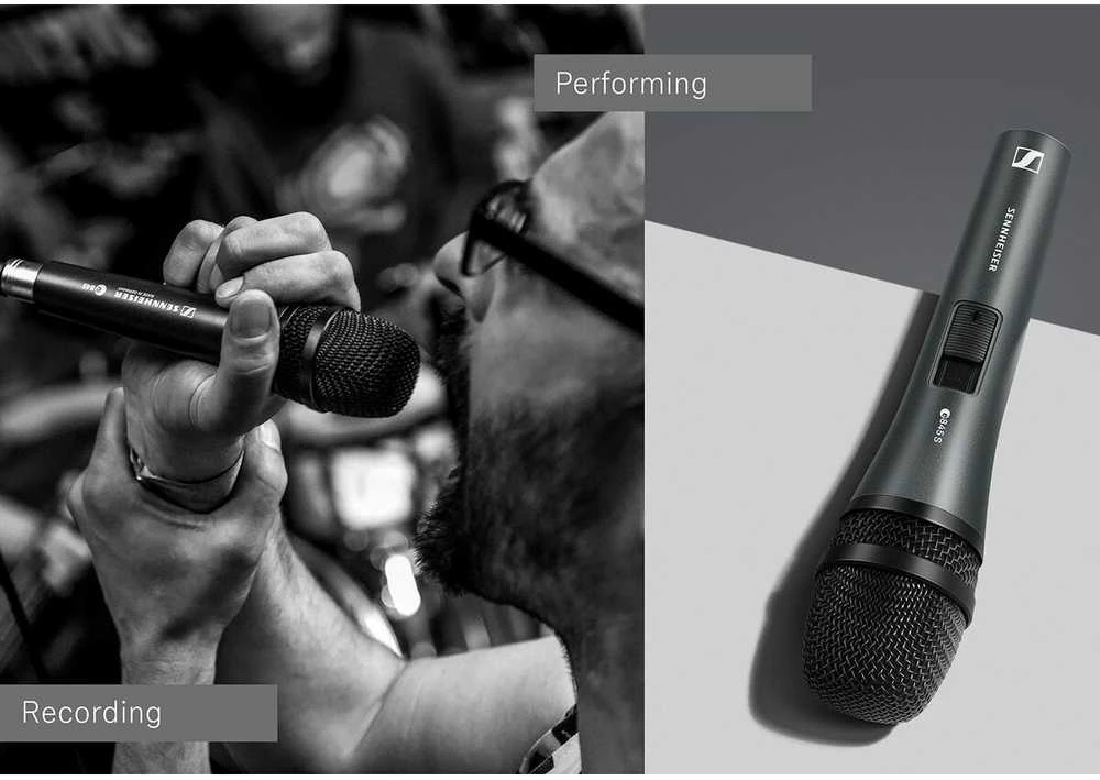 „Sennheiser e 845-S“ – dinaminis mikrofonas, superkardioidinis, perjungiama versija