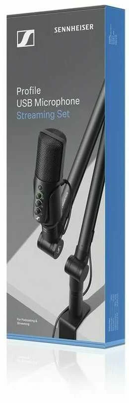 „Sennheiser Profile Streaming Set“ – USB-C mikrofonas su reguliuojamu laikikliu, skirtas transliacijoms podcast'uose ir transliacijoms