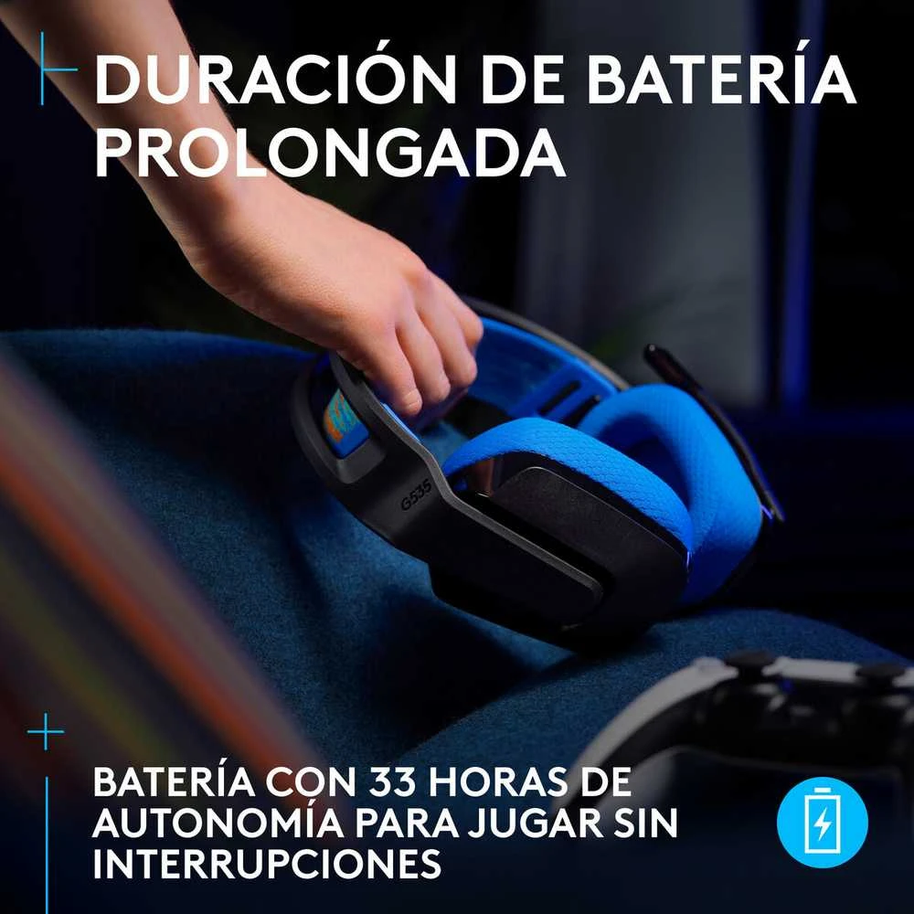 Ausinės Logitech G535 LIGHTSPEED WIRELESS HDS, Mėlynai juodos