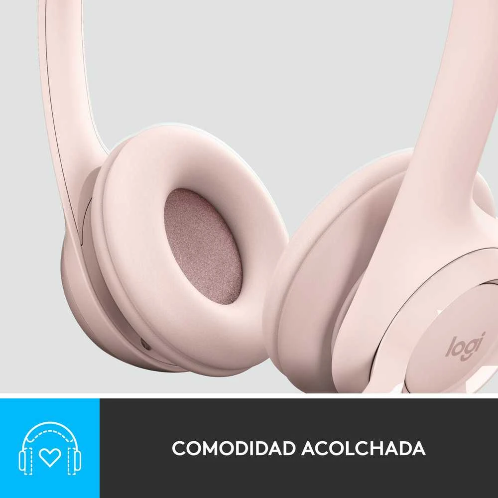 Ausinės  su laidu Logitech H390 USB, Rožinės