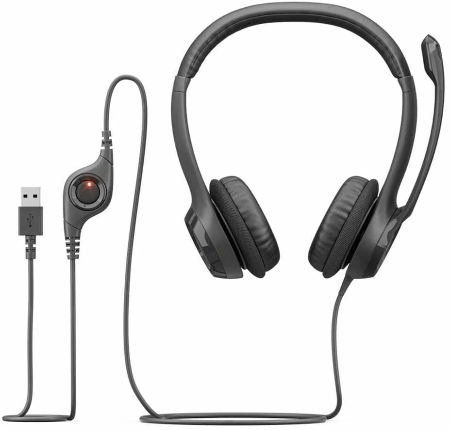 Logitech H390 Laidinės ausinės, USB-C, Juoda