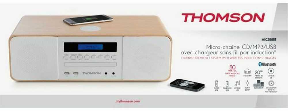 Thomson MIC201IBT Kompaktanlage Qi/BT baltas