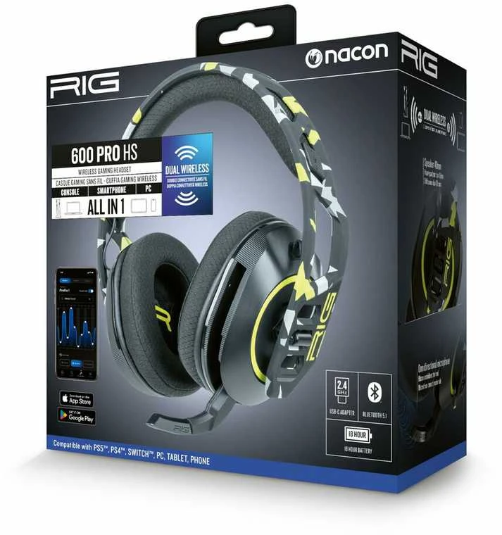 „Nacon Rig“ belaidės ausinės „600 Pro HS“ – „Acid Camo“