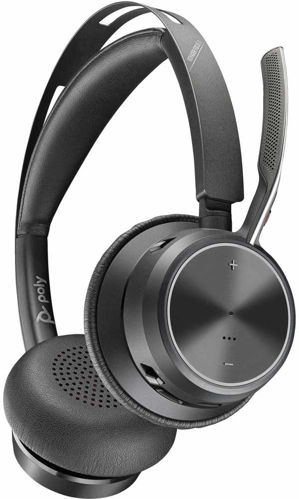 „Hewlett Packard“ (HP) HP „Poly Voyager Focus 2 USB-C BT“ ausinės + USB-C/A adapteris + įkrovimo stovas