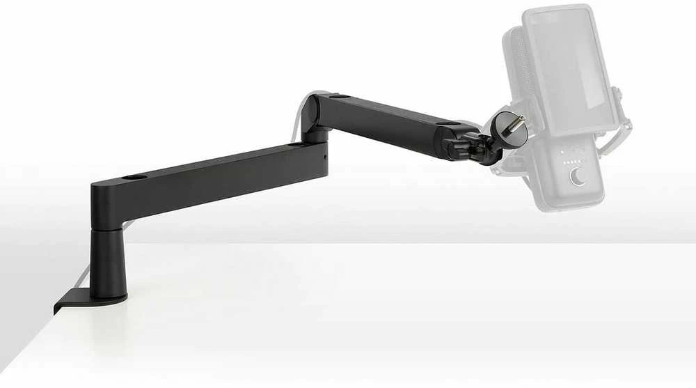 Elgato | Wave Mic Arm | 10AAN9901 | Viršutinės rankos darbo stalo prošvaisa (160 mm); Apatinės rankos darbo stalo prošvaisa (70 mm); Horizontalus siekis (740 mm); Vertikalus sukimas (90 ° aukštyn / 60 ° žemyn (alkūnė); Stalinis spaustukas išplečiamas iki 60 mm | Žemas profilis