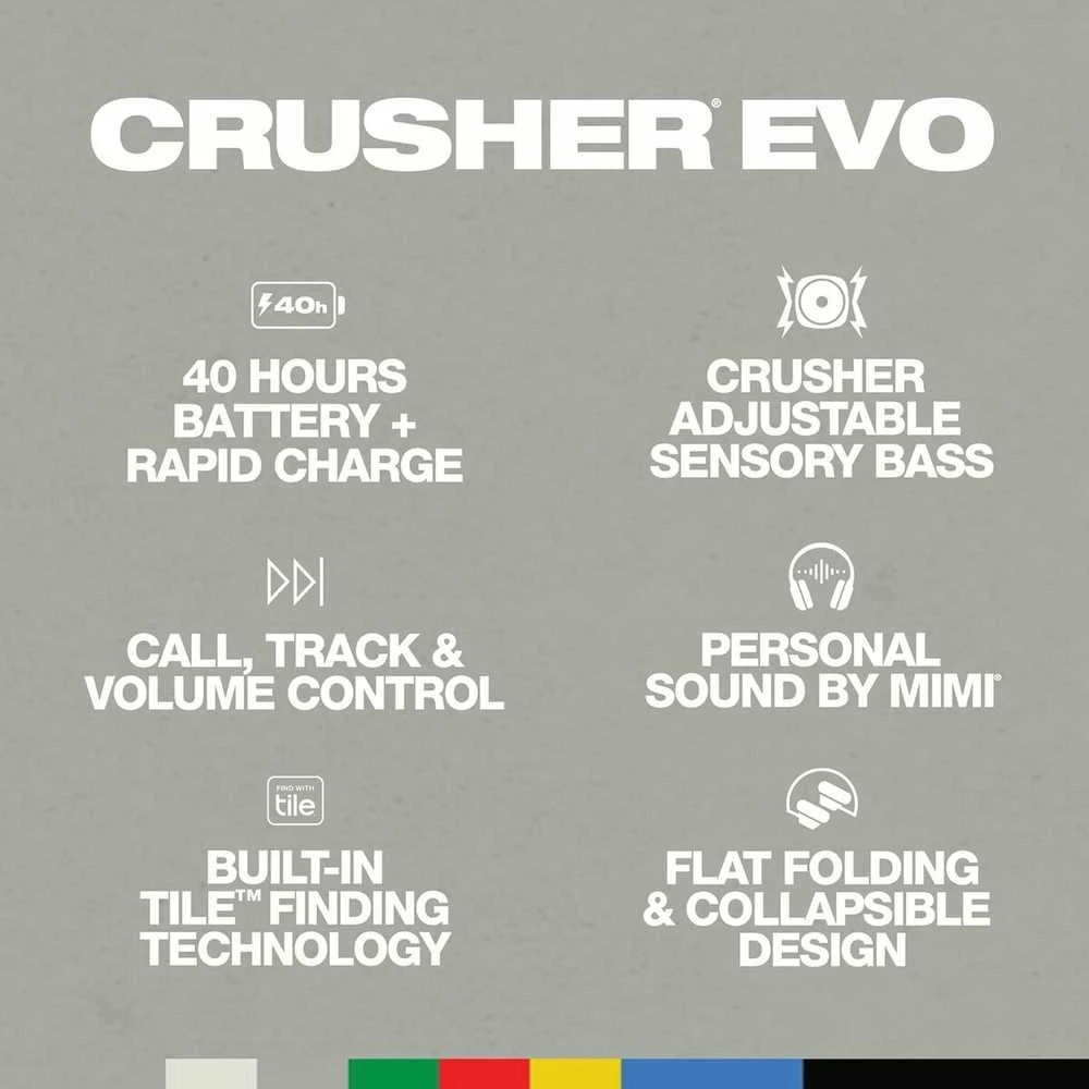 Ausinės Skullcandy Skullcandy Crusher Evo Belaidės Bluetooth Over-Ear Ausinės, Baltas
