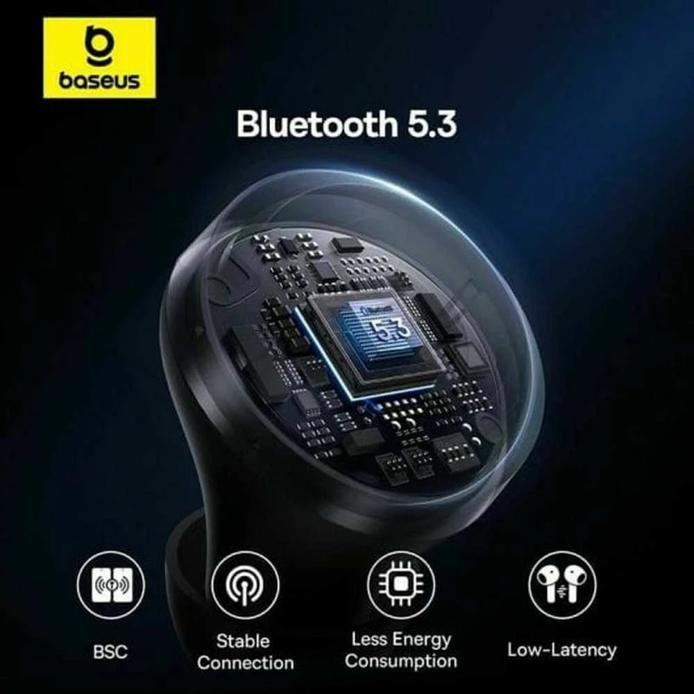 BASEUS belaidės bluetooth ausinės TWS ENC IPX4 Bowie E18 baltas