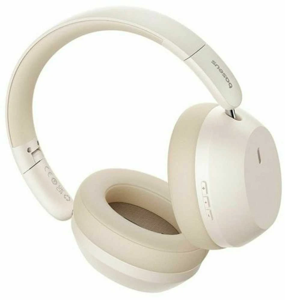 Baseus Belaidės Bluetooth 5.3 ausinės Bass 35 Max su mikrofonu, baltos