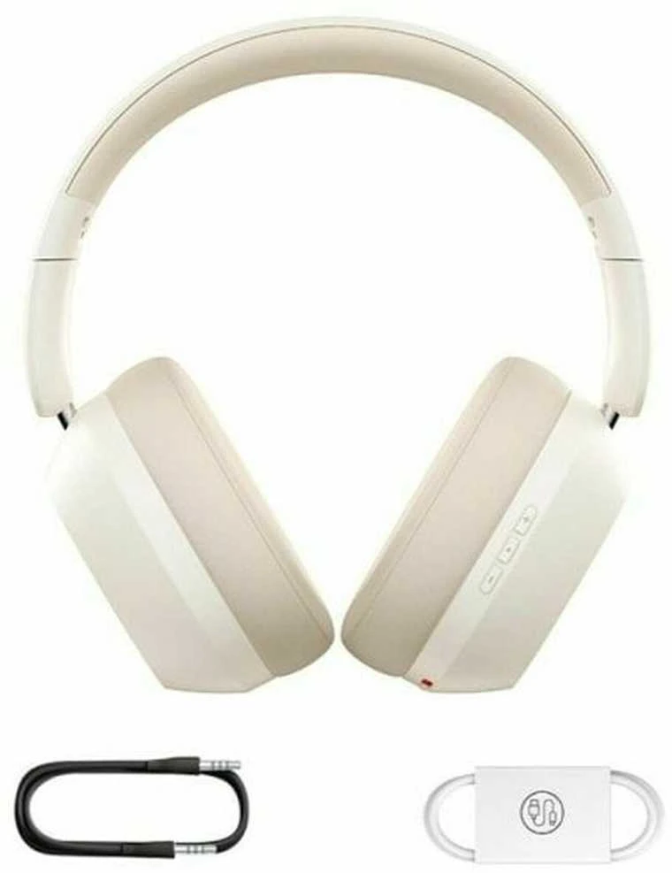 Baseus Belaidės Bluetooth 5.3 ausinės Bass 35 Max su mikrofonu, baltos