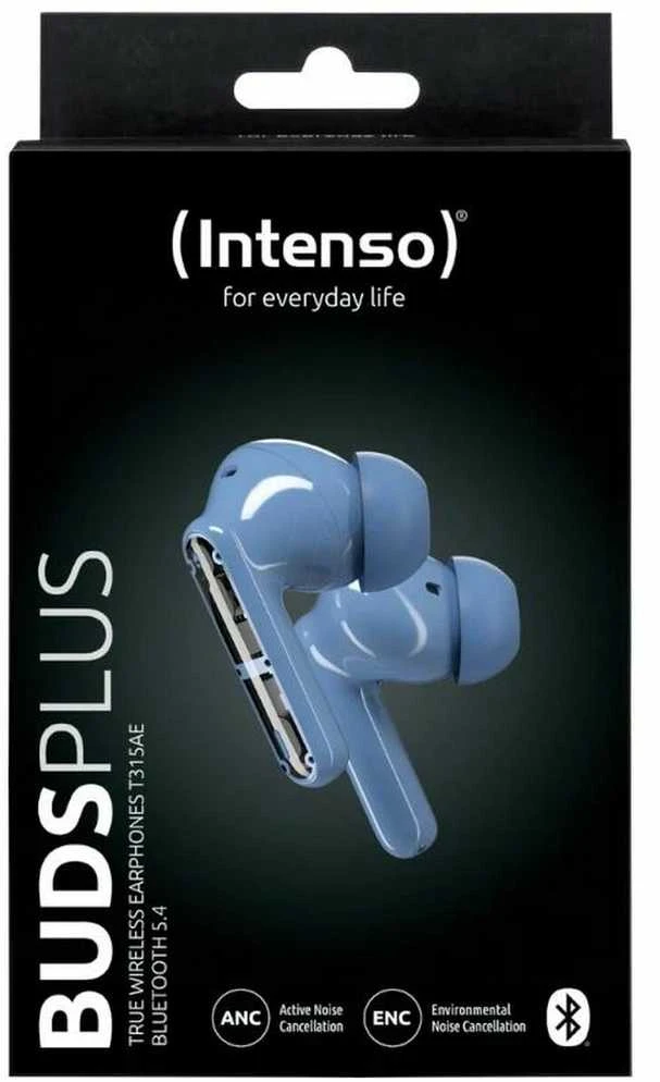 Ausinės su mikrofonu INTENSO Buds Plus Auriculares TWS ANC+ENC Mėlyna