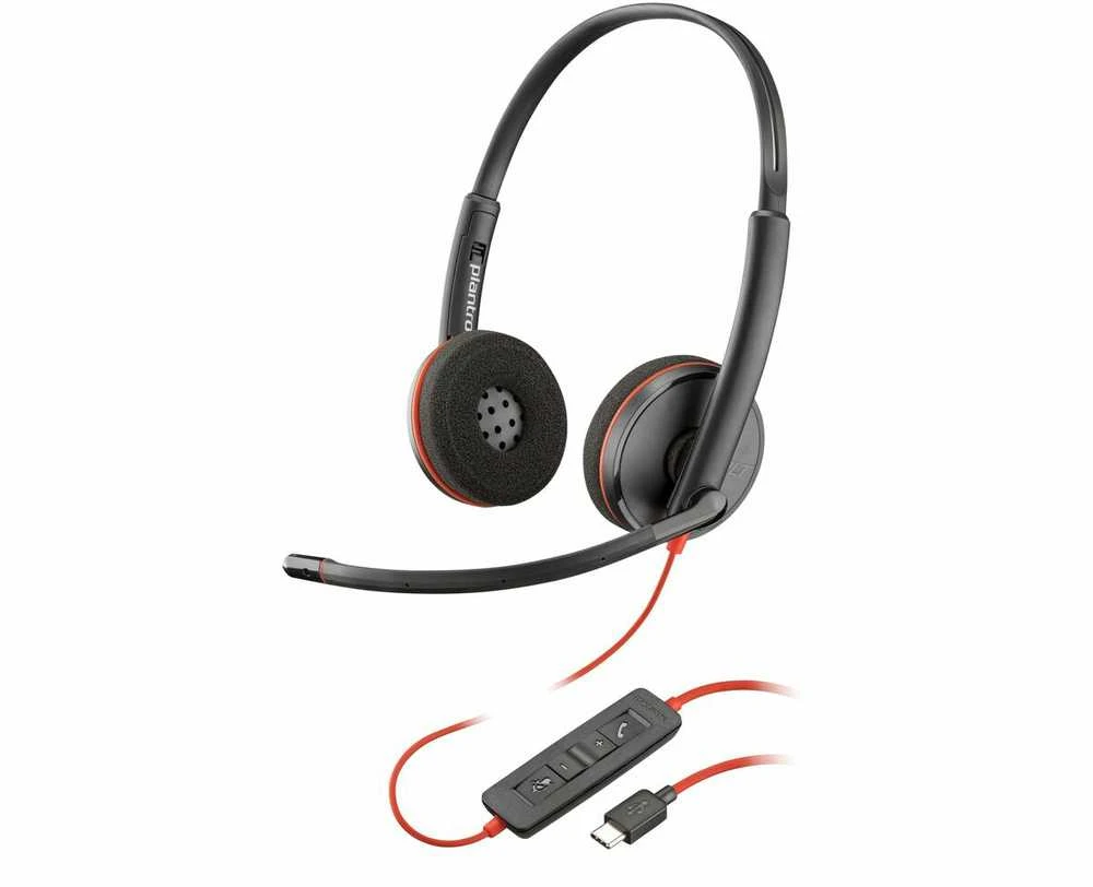 HP Poly Blackwire 3220 ausinės su integruotu laidiniu pulteliu
