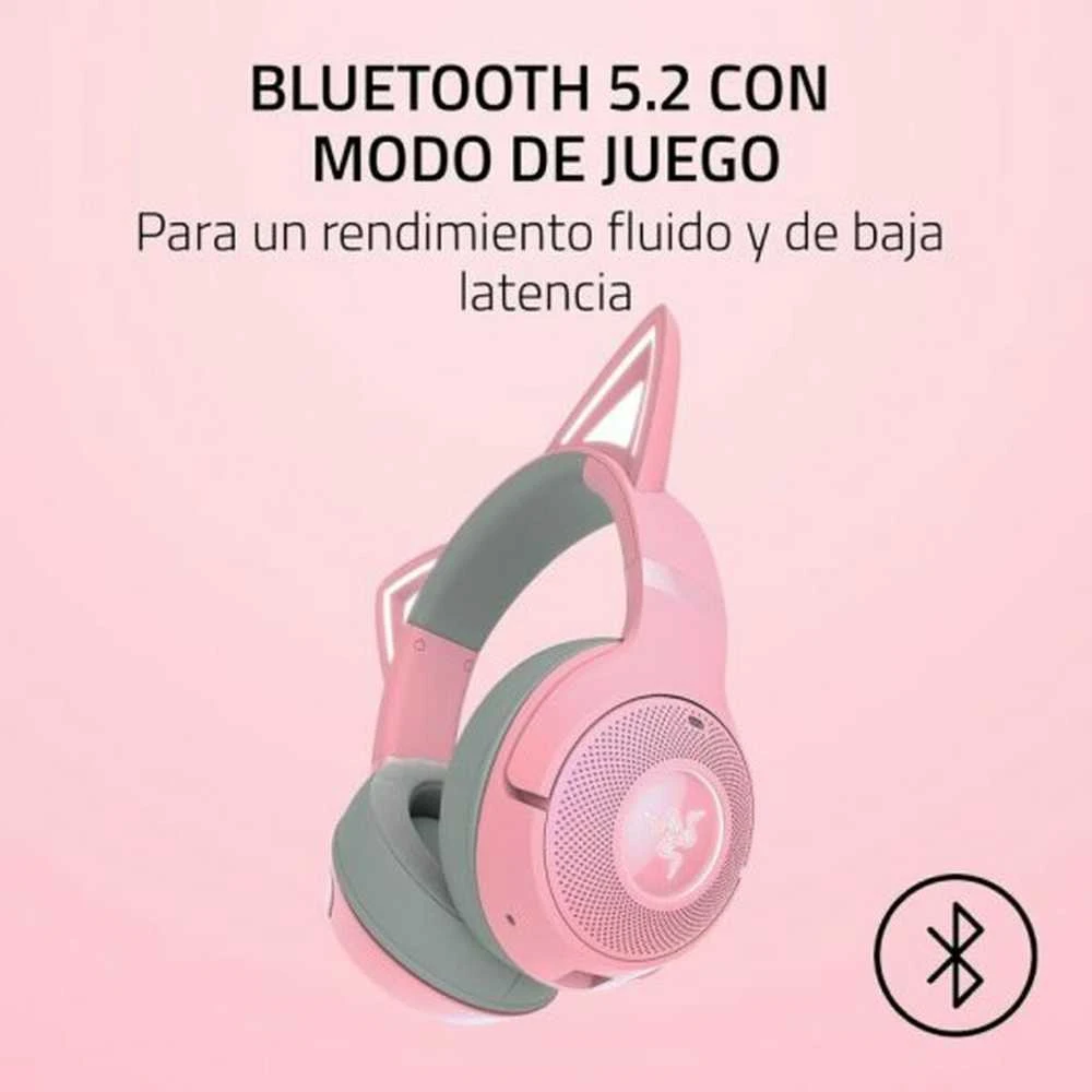 Razer | Ausinės | Kraken V2 Kitty BT | Su mikrofonu | Bluetooth | Quartz