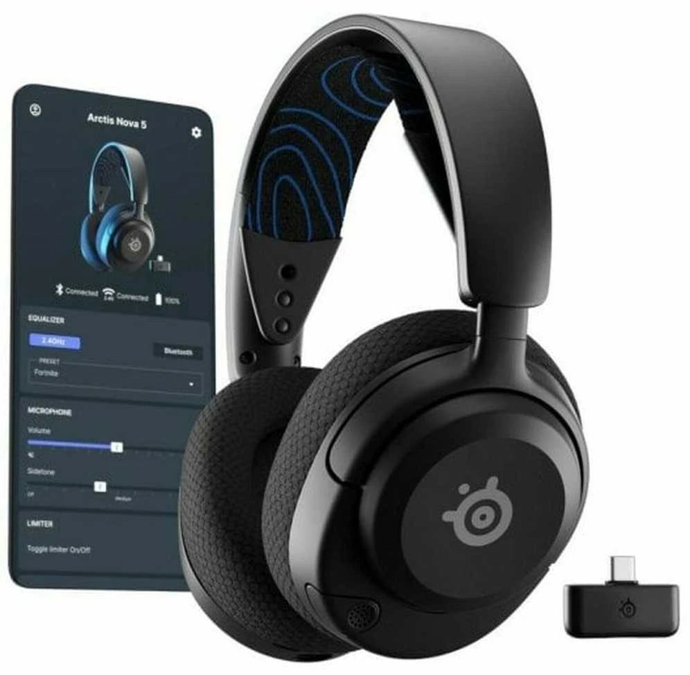 Belaidės žaidimų ausinės SteelSeries Arctis Nova 5P, Juodos spalvos