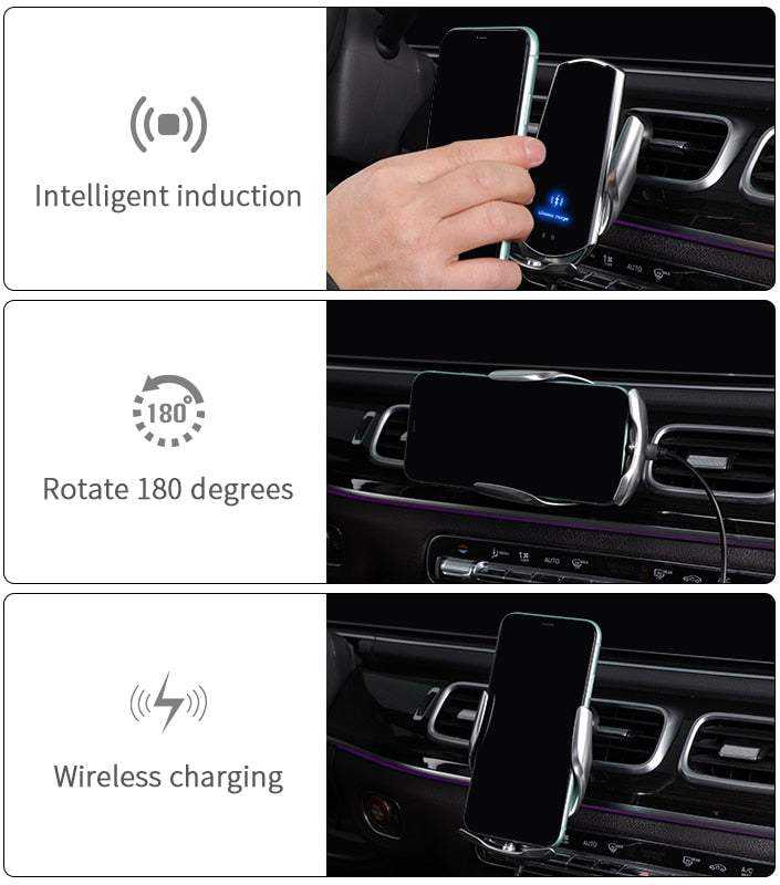 Automobilinis belaidis telefono QI įkroviklis 10W