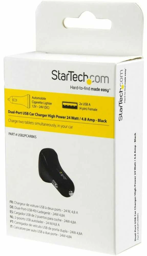Įkroviklis StarTech 2x USB-A 4,8 A (USB2PCARBKS)
