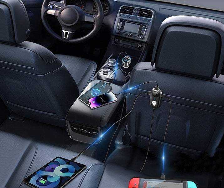 Automobilinis įkroviklis su 6 prievadais