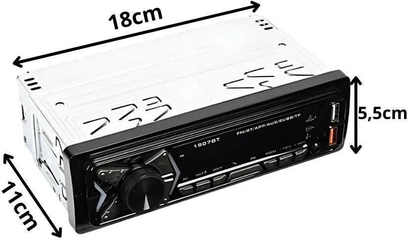 Automagnetola Bluetooth USB AUX SD 1-DIN su pultu