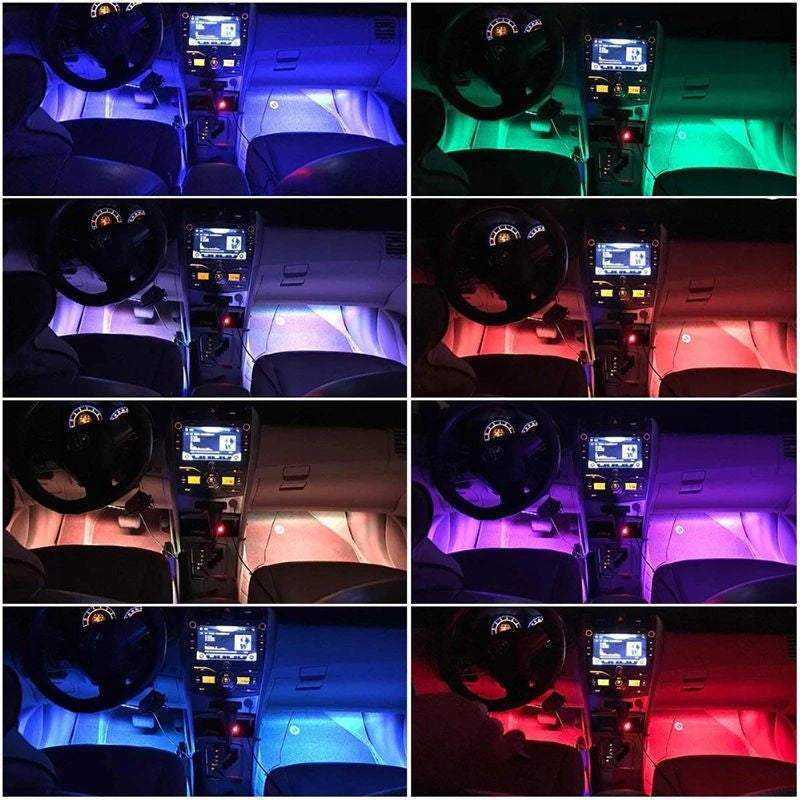 Automobilio RGB juostelės su nuotolinio valdymo pultu