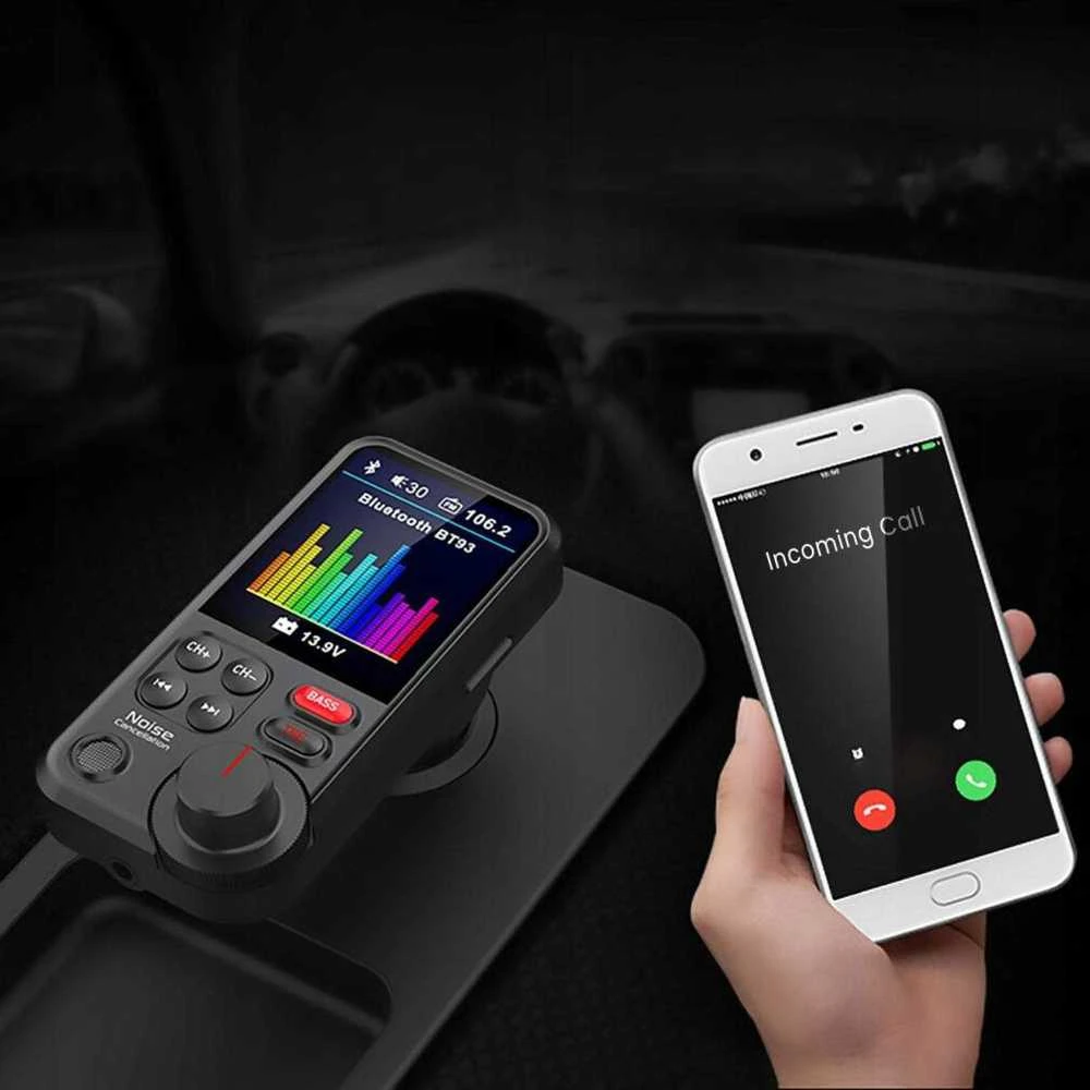 Bluetooth FM moduliatorius su USB įkrovikliu ir laisvų rankų įranga