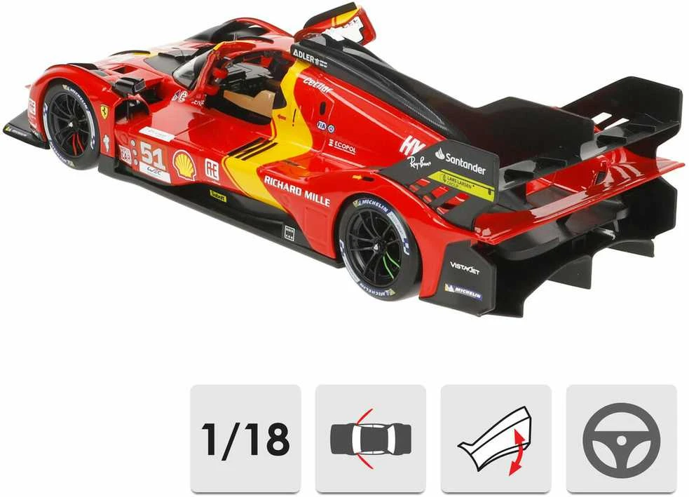 Modelių automobilių - Bburago Ferrari 499P LeMans Nr. 51 1:18 mastelis