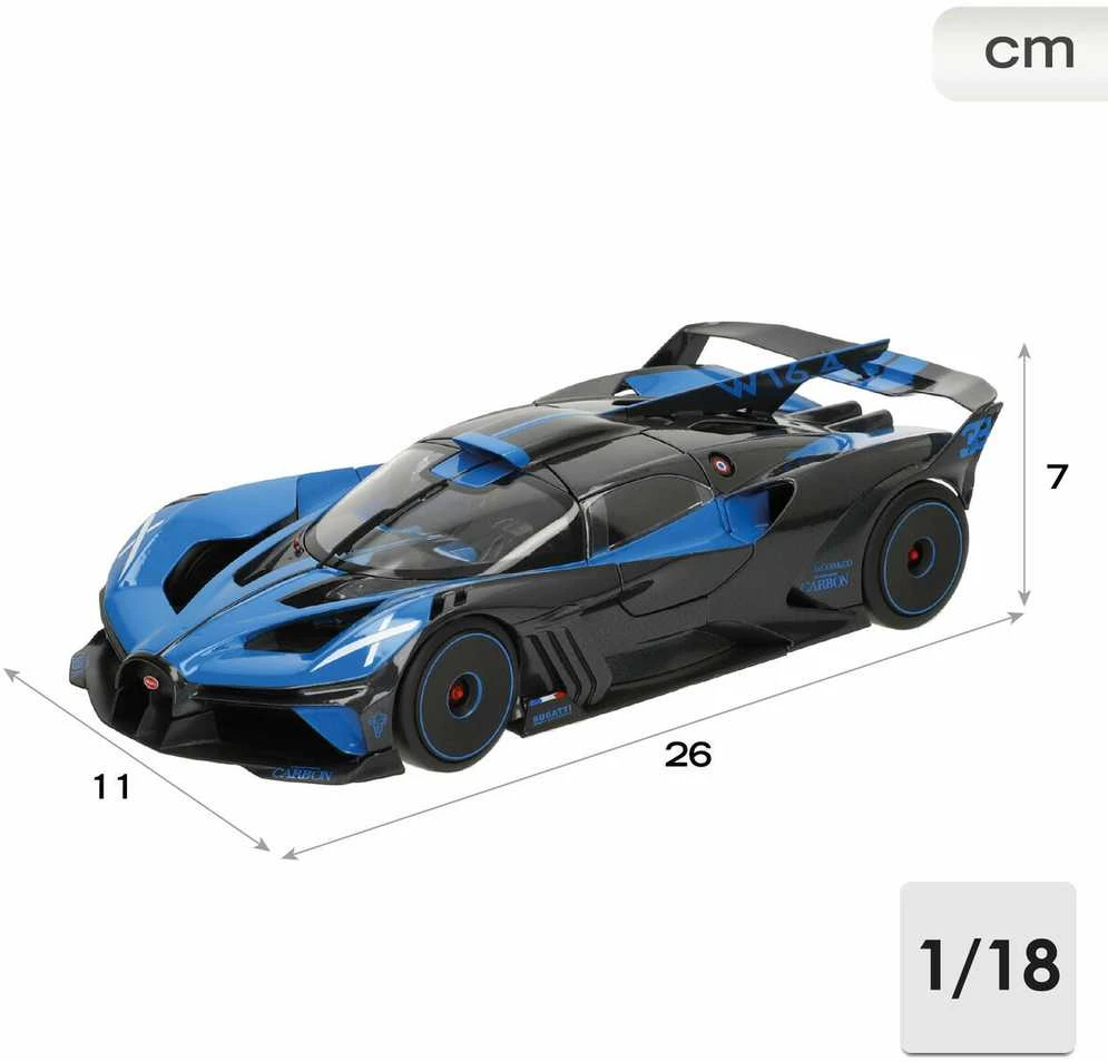 Bburago BBU 1:18 Bugatti Bolide Metalic juodas/mėlynas 11047BU