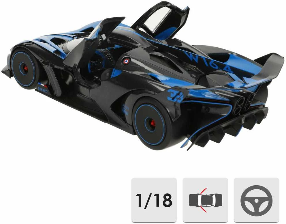 Bburago BBU 1:18 Bugatti Bolide Metalic juodas/mėlynas 11047BU