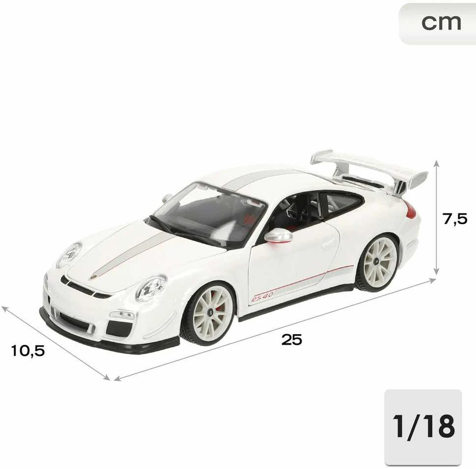 *BBURAGO metal. 1:18 PLUS PORSHE 911 GT3 RS Baltas