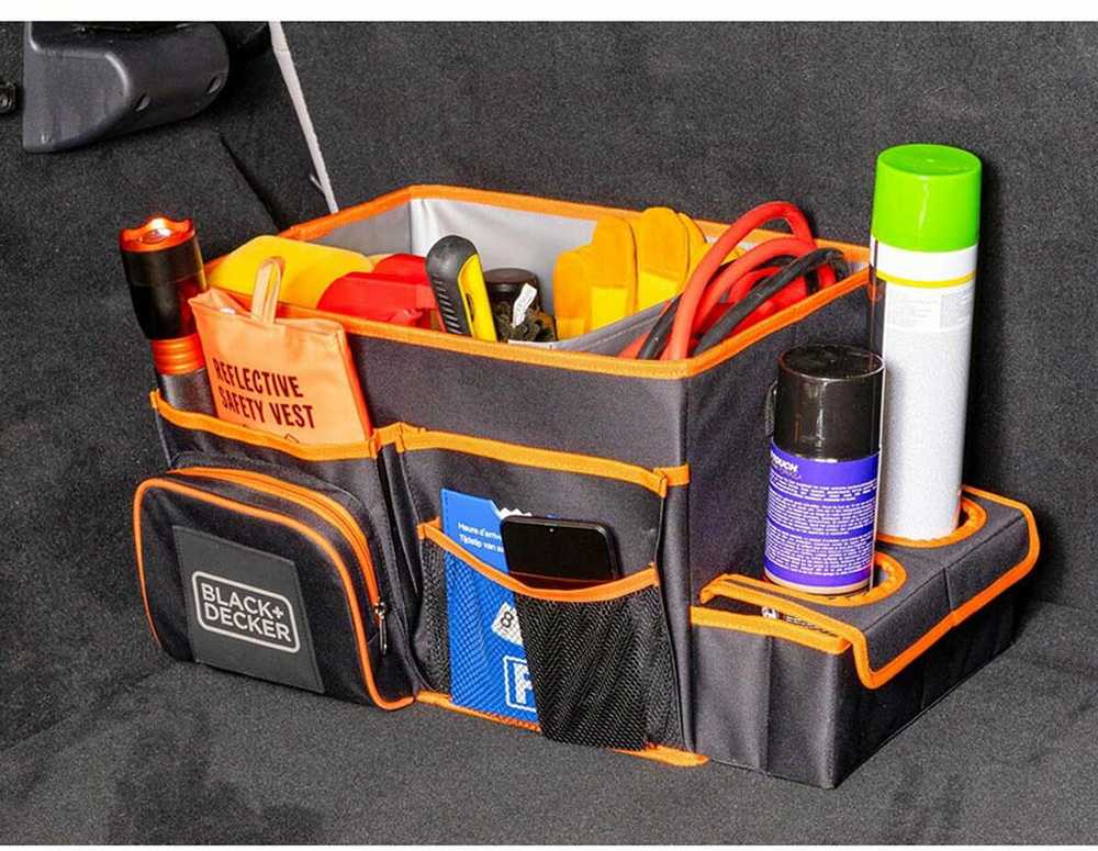 Black & Decker Juodas & Decker Juodas+DECKER automobilio bagažinės organizatorius su nešiojimo diržu 47.5 × 25 × 30 cm 8711252235752