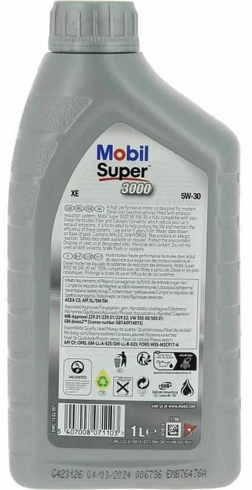 Alyva MOBIL SUPER 3000 XE 5W-30 1 L