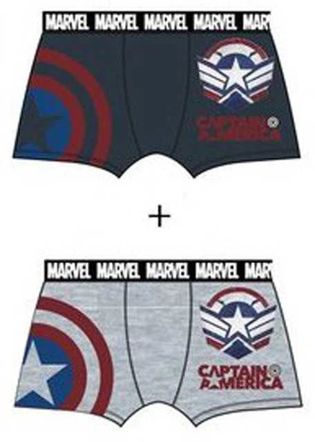 Avengers Marvel, Captain America vyriškos bokserinės trumpikės (2 vnt./pakuotė, L)
