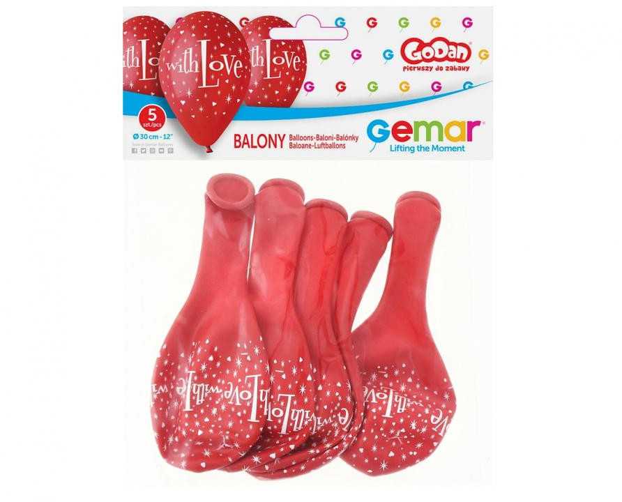 GoDan Balony 12" Prem.With Love A5 GS110/P080 02219