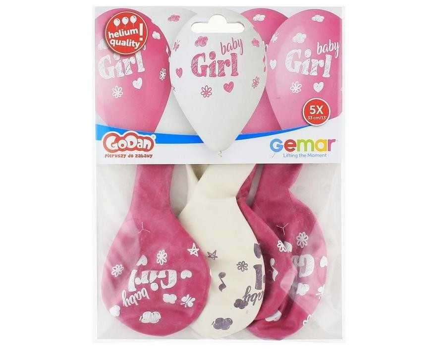 Balionai mergaitėms, 5 vnt. 13 colių (33 cm)