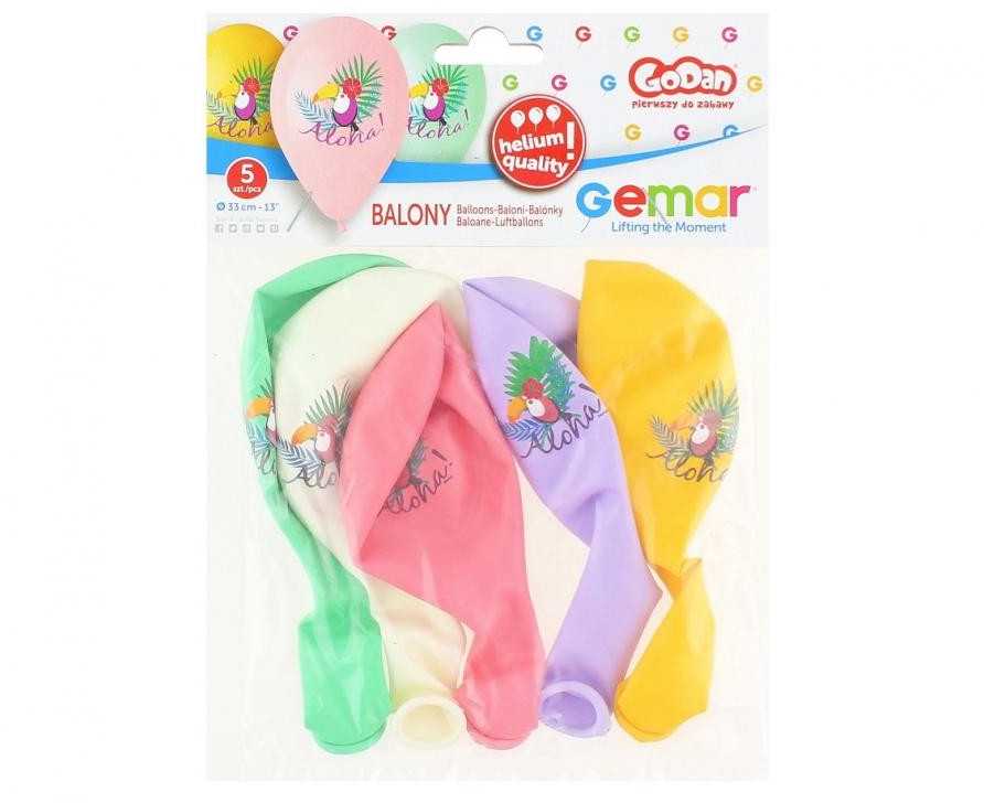 Balionai „Toucan Toucan Aloha“, 5 vnt., 13 colių (33 cm)