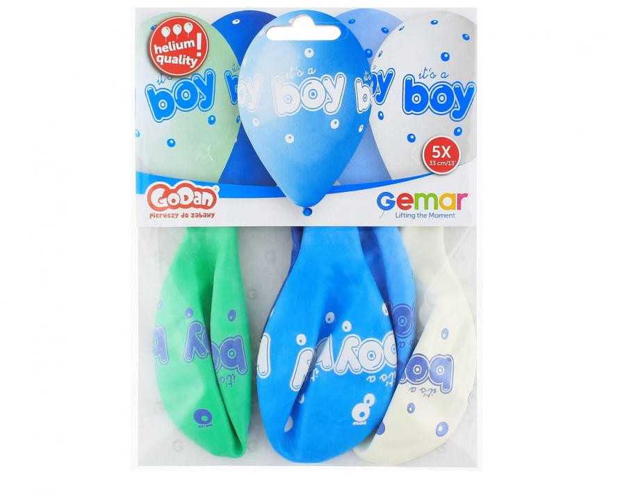 Balionas „Baby It's a Boy“, 5 vnt., 13 colių (33 cm)