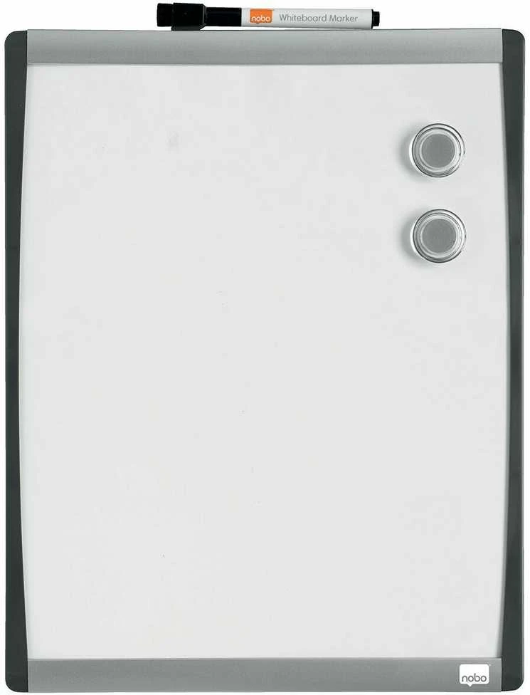 Nobo Nabo sausai valoma lenta su apvaliu rėmeliu 355x280 mm balta